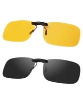 Óculos de sol FIMOSON Night Vision Clip On Polarized, pacote com 2 Óculos de sol FIMOSON Night Vision Clip On Polarized, pacote com 2