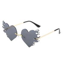 Óculos de sol Flame Heart Rimless Red Party Eyewear Óculos de sol Flame Heart Rimless Red Party Eyewear