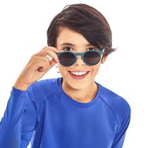 Óculos de Sol Flexível Infantil + Case + Cordão Silicone Marinho Uv.Line