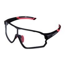 Óculos de sol fotocromático esportivo com proteção UV400 10135 - Preto/Vermelho - Rockbros