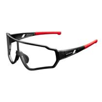 Óculos de sol fotocromático esportivo com proteção UV400 10161 - Preto/Vermelho - Rockbros
