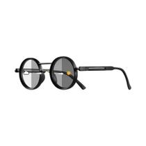 Óculos De Sol Fotocromáticos Redondos Femininos UV400 Clássicos Vintage Com Armação Preta E Branca Óculos De Sol Fotocromáticos Redondos Femininos UV400 Clássicos Vintage Com Armação Preta E Branca