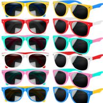Óculos de sol GINMIC Kids Party Favors, pacote com 12 unidades, estilo neon dos anos 80