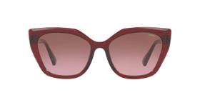 Óculos de Sol Grazi Massafera GZ4052 K313 Vermelho Translúcido Lente Rosa Degradê Tam 57