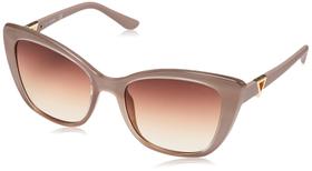 Óculos de sol GUESS Retro Inspired Cat Eye Shiny Beige para mulheres