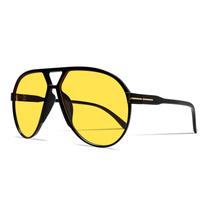 Óculos de Sol GUVIVI Retro Aviador Oversize - Estilo Vintage Amarelo dos Anos 70