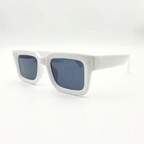 Óculos de Sol HD DOM Design Quadrado, Armação Branca e Bordas Largas para um Look Impecável