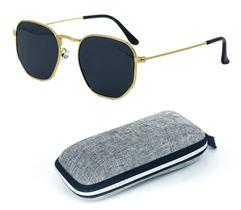 Óculos De Sol Hexagonal Lentes Uv400Feminino Masculino