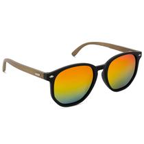 Óculos De Sol Hexagonal Perna De Madeira Proteção Uv Unissex