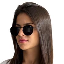Óculos de sol Hexagonal Preto Finoti Feminino Masculino UV400