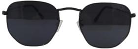 Óculos De Sol Hexagonal Unissex Preto Uv400