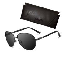 Óculos De Sol Hroch Masculino Polarizado Uv400 Metal Aviador