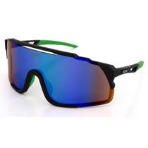 Óculos de Sol Hupi Eagle Preto e Verde Lente Verde Espelhada Óculos de Sol Hupi Eagle Preto e Verde Lente Verde Espelhada