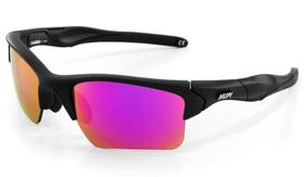 Óculos de Sol HUPI Garbo Armação Preto Lente Rosa Espelhado Óculos de Sol HUPI Garbo Armação Preto Lente Rosa Espelhado