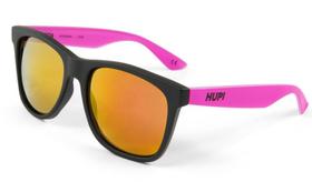 Óculos de Sol HUPI Luppa Armação Preto/Pink Lente Vermelho Espelhado