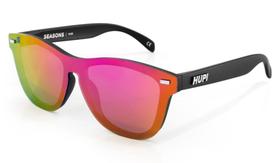 Óculos de Sol HUPI Seasons Armação Preto Lente Rosa Espelhado