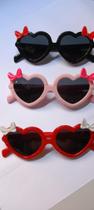 Óculos de Sol Infantil De Coração Para Menina Unissex Lente escura com Laço da Minnie Lacinho