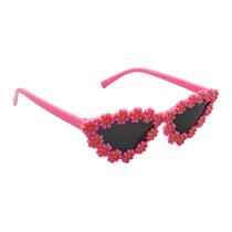 Óculos De Sol Infantil Triangular Com flor Moda Blogueirinha Fofinho