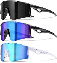 Óculos de sol infantis SQOQS Youth Baseball Softball UV400, pacote com 3 Óculos de sol infantis SQOQS Youth Baseball Softball UV400, pacote com 3