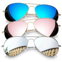 Óculos de sol Joopin Bulk Oversized Aviation Polarized, pacote com 3 Óculos de sol Joopin Bulk Oversized Aviation Polarized, pacote com 3