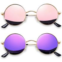 Óculos de sol Joopin Hippie redondos polarizados UV400 rosa roxo