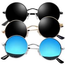 Óculos de sol Joopin Hippie Round Circle Polarized UV400, pacote com 3 Óculos de sol Joopin Hippie Round Circle Polarized UV400, pacote com 3
