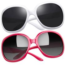 Óculos de sol Joopin Jackie Butterfly polarizados branco+rosa choque