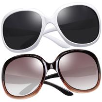 Óculos de sol Joopin Oversized Polarizados para mulheres branco+marrom