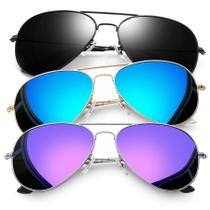 Óculos de sol Joopin Polarized Aviation, pacote com 3 unidades UV400 para mulheres e homens