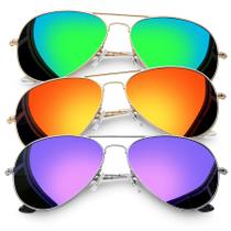 Óculos de sol Joopin Polarized Metal Aviation, pacote com 3 unidades UV400 Óculos de sol Joopin Polarized Metal Aviation, pacote com 3 unidades UV400