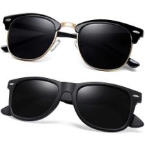 Óculos de sol Joopin Polarized UV400 Protection Black, pacote com 2