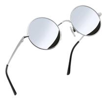 Óculos de sol Joopin Small Round Silver Mirror Polarized UV400