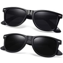 Óculos de sol Joopin Square All Black Polarized UV400, pacote com 2