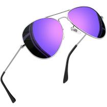 Óculos de sol Joopin Trendy Purple Polarized UV400 Silver Frame Óculos de sol Joopin Trendy Purple Polarized UV400 Silver Frame