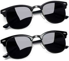 Óculos de sol Joopin Trendy Semi Rimless, todos pretos, polarizados Óculos de sol Joopin Trendy Semi Rimless, todos pretos, polarizados