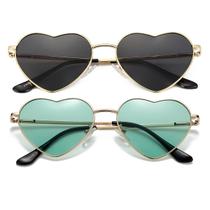 Óculos de sol JOVAKIT Polarized Heart para mulheres com lentes douradas/cinza
