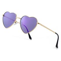 Óculos de sol JOVAKIT Polarized Heart para mulheres com moldura dourada