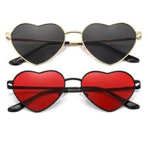 Óculos de sol JOVAKIT Polarized Heart para mulheres dourado/cinza + preto/vermelho