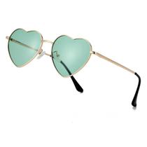 Óculos de sol JOVAKIT Polarized Heart para mulheres dourado/verde