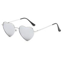 Óculos de sol JOVAKIT Polarized Heart para mulheres Silver Mirror