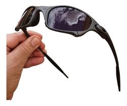 Oculos de Sol Juliet Preto Black X-Metal Polarizado Pinado Lupa Mandrak Vilão Doublexx