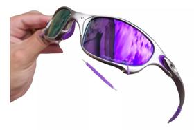 Oculos De Sol Juliet X-Metal Plasma Lente Roxo Polarizado Pinado Penny Cromado Violet Romeo - TOPLUPAS