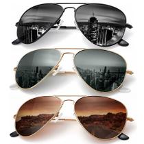 Óculos de sol KALIYADI Classic Aviator Polarized UV400 58 mm (pacote com 3)