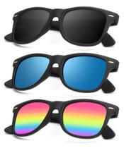 Óculos de sol KALIYADI com acabamento fosco polarizado com bloqueio UV (pacote com 3)