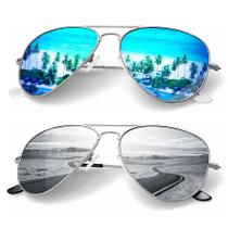 Óculos de sol KALIYADI Polarized Aviator Metal UV400 2PACK 58mm