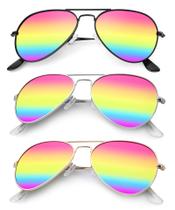 Óculos de sol KALIYADI Polarized Aviator Metal UV400, pacote com 3, 62 mm