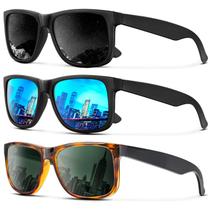 Óculos de sol KALIYADI Polarized UV400 Classic Matte Black, pacote com 3