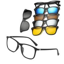 Óculos De Sol Kit Oculos Sol Leve Clip On 6 Em 1 Óculos De Sol Kit Oculos Sol Leve Clip On 6 Em 1