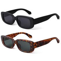 Óculos de sol KUGUAOK Retro Retangle UV400 para mulheres e homens
