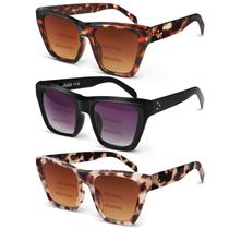 Óculos de sol LADEESSE Bifocal Reader Femininos UV400, pacote com 3 +2,00